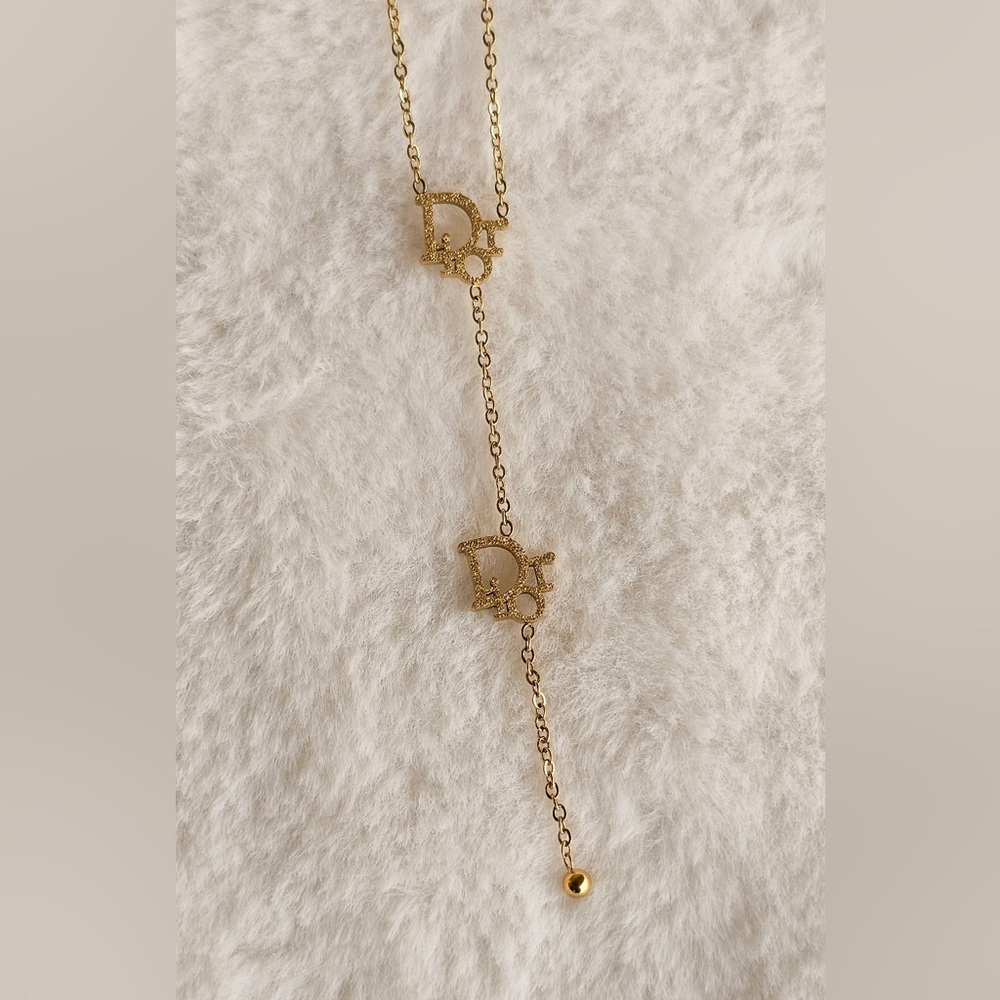 Elegant Gold Necklace with Initial Charms